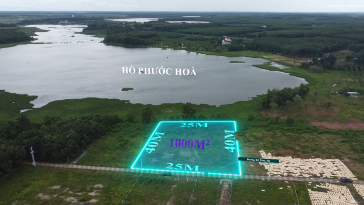 Bán 1000m2 đất Nền View Hồ Phước Hòa Chơn Thành Bình Phước Chỉ 650 Triệu