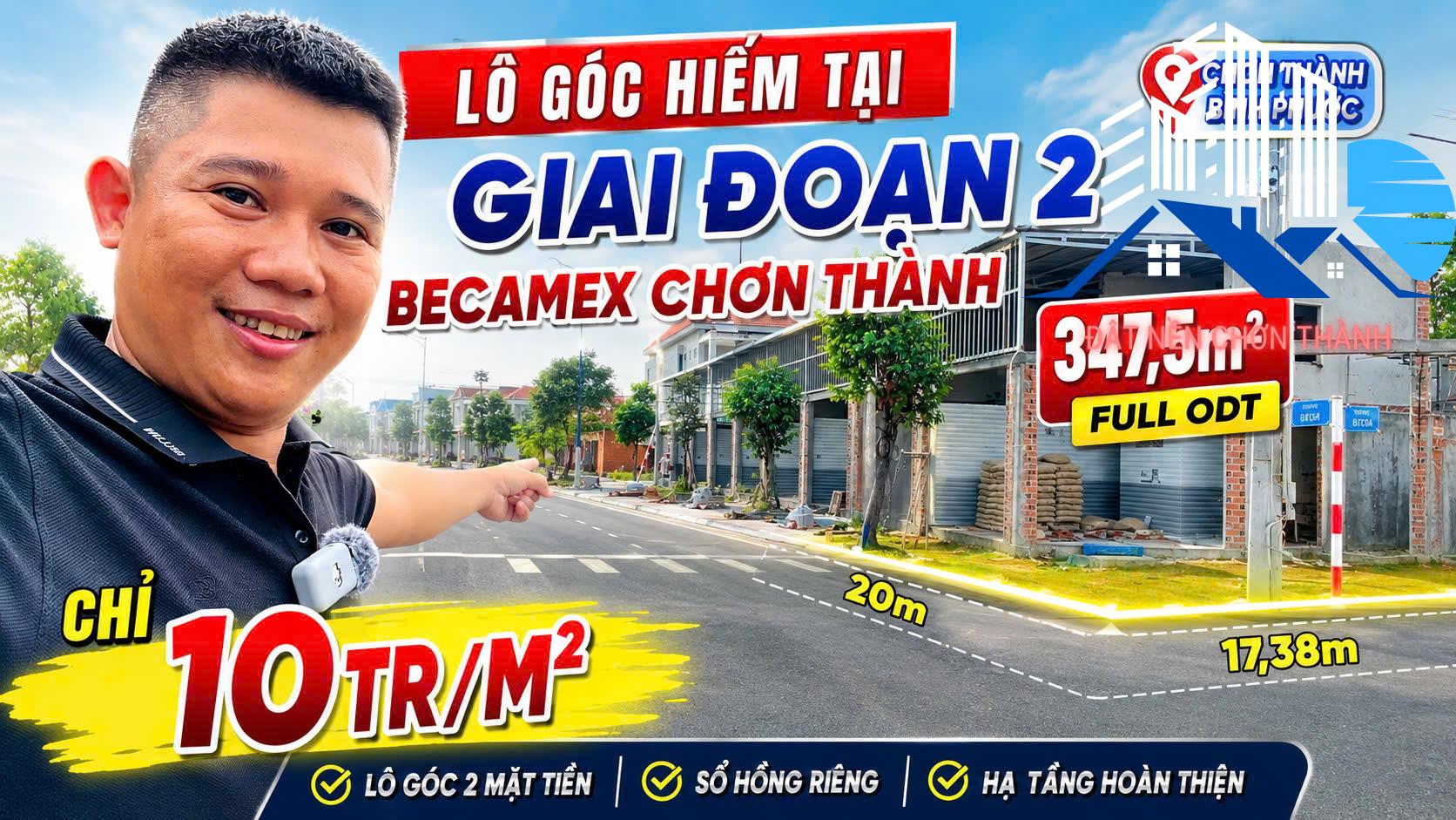 Lô Góc 12x30 tại Becamex Chơn Thành Giá rẻ 2026