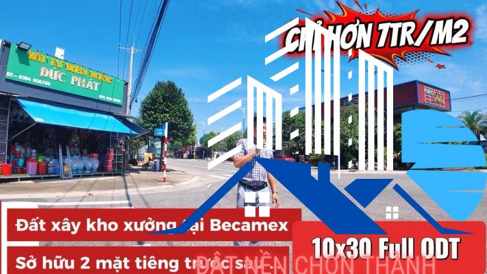 Đất nền Becamex Chơn Thành 10x30m full ODT hai mặt tiền đường